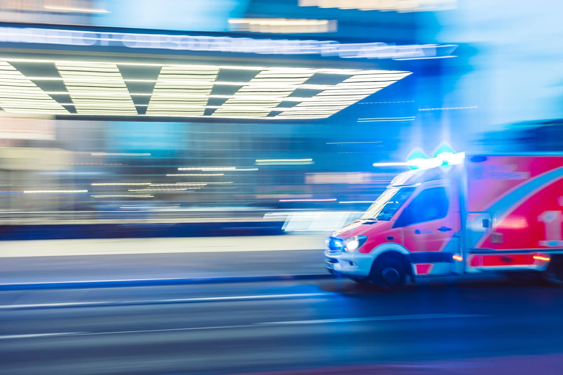 ambulance in front of hospital